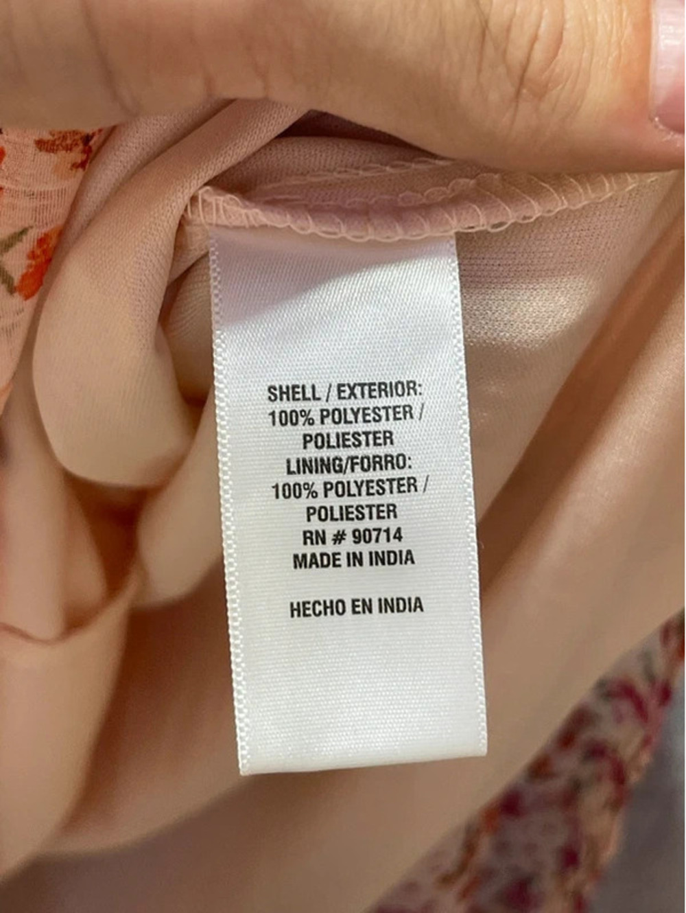 MSK Womens Floral Dress Size 12 Peach Orange Chiffon Pleated V Neck Short Sleeve - Picture 8 of 11